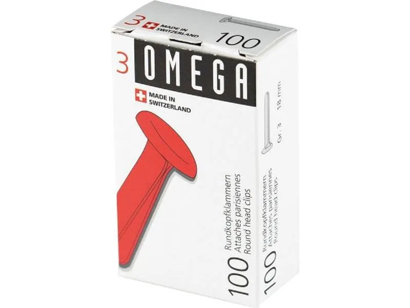 Omega Rundkopfklammer 18 mm, 100 Stück Omega Rundkopfklammer 18 mm, 100 Stück