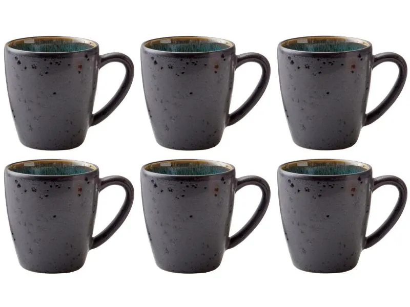 Bitz Kaffeetasse 190 ml, 6 Stück, Schwarz/Grün