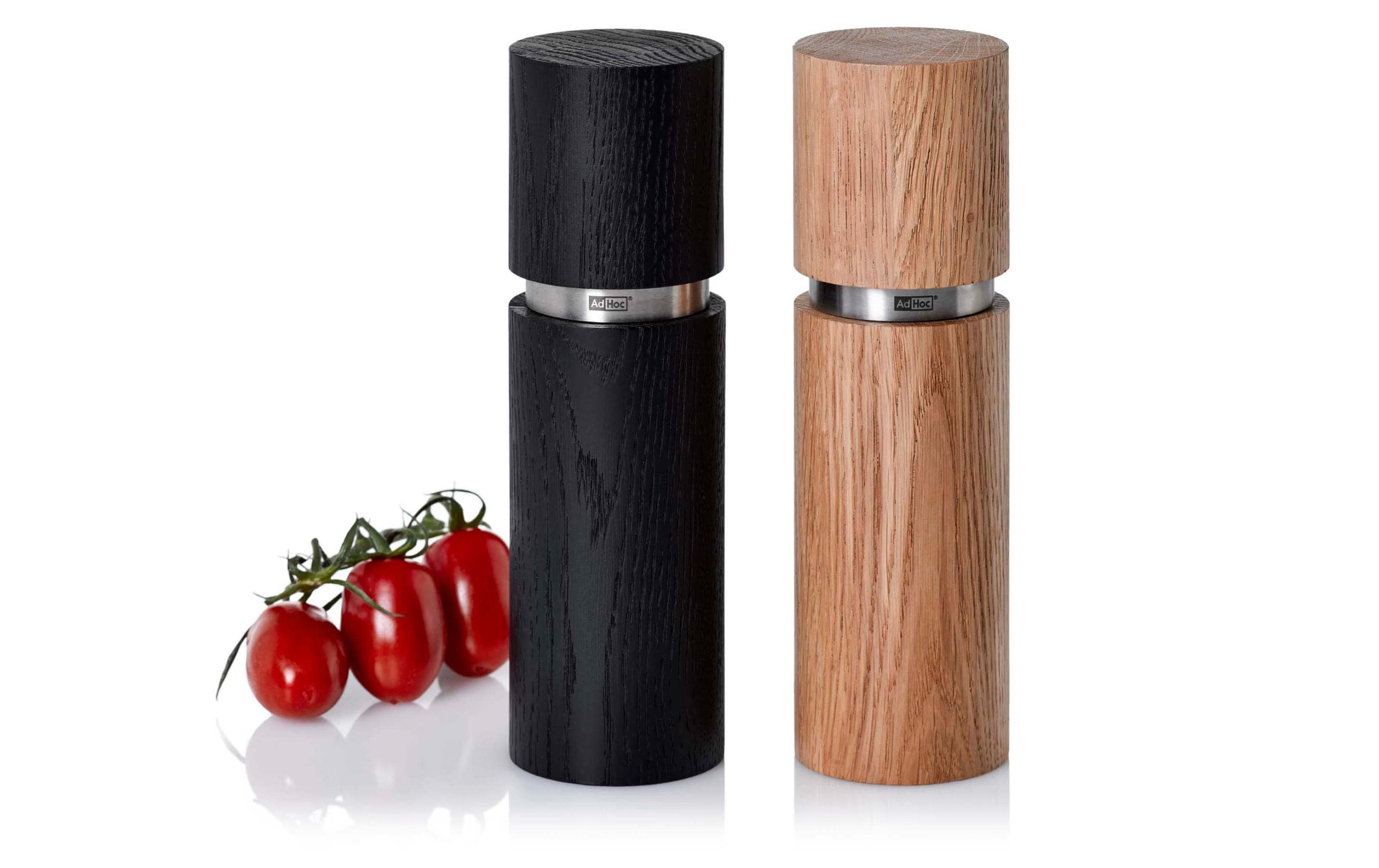 AdHoc Salz- und Pfeffermühle TEXTURA 2 Stück, 20 cm, Braun/Schwarz