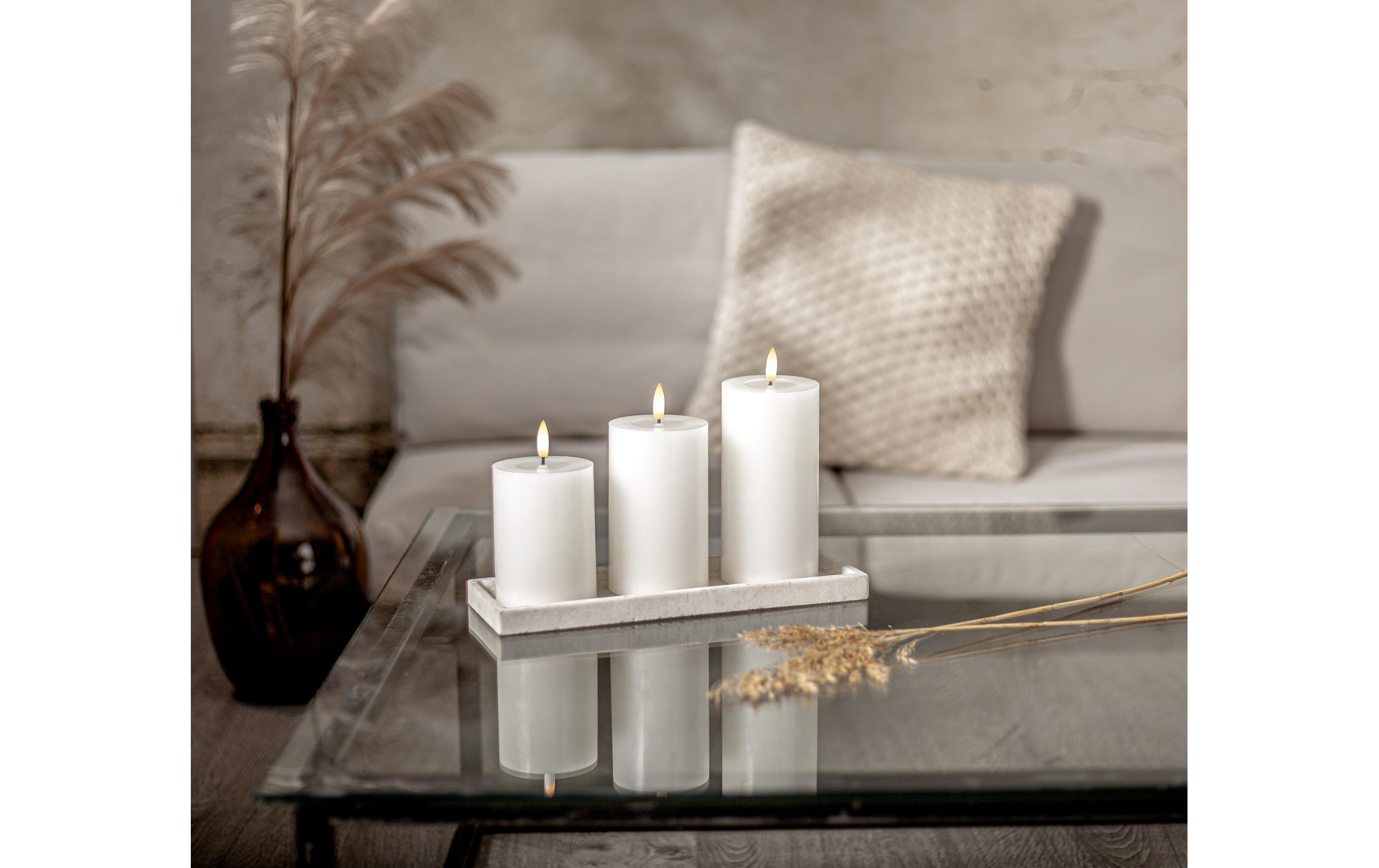 Star Trading LED-Kerzen Set Pillar Charge 3P Indoor, Weiss