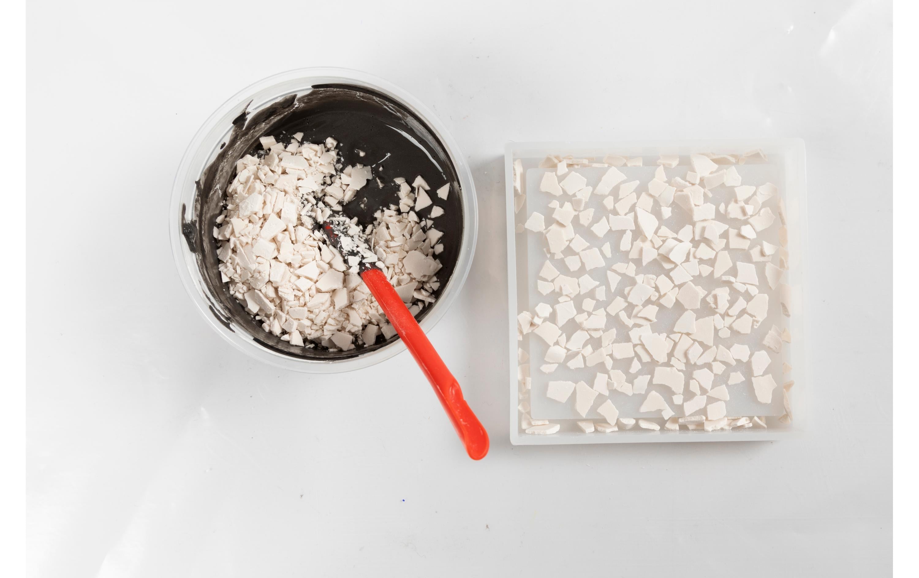 Creativ Company Giessharz Tablett Mit Terrazzo Schwarz/Weiss