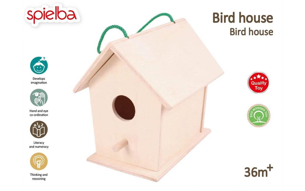 Spielba Holzspielwaren Vogelhaus zum Bemalen