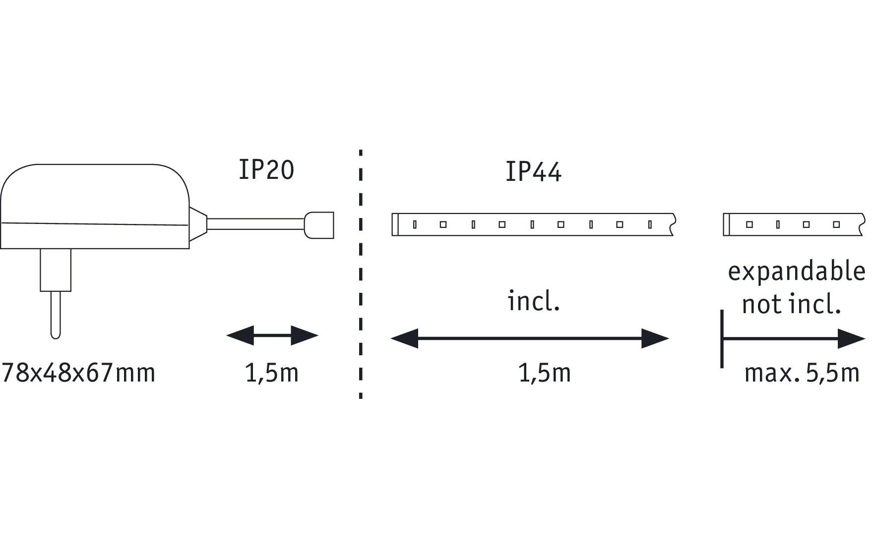 Paulmann LED-Stripe MaxLED 250 6500 K, 1.5 m Basisset
