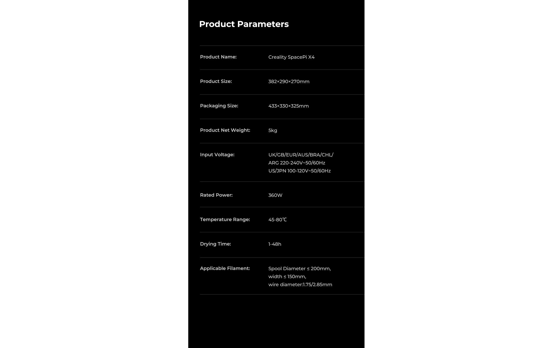 Creality Trockenbox Space Dryer X4