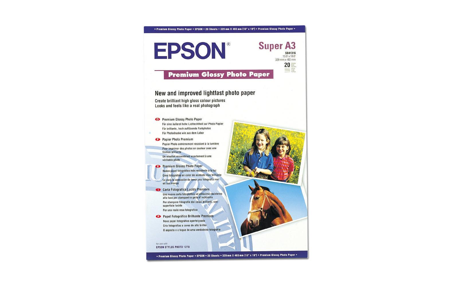Epson Fotopapier A3 250 g/m² 20 Stück Epson Fotopapier A3 250 g/m² 20 Stück