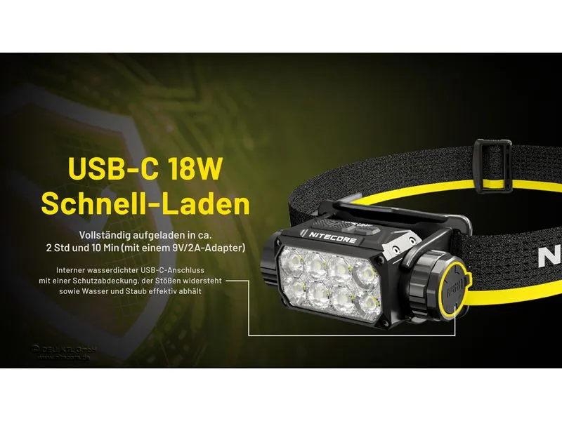 Nitecore Stirnlampe HC75UHE 3000 lm Gelb/Schwarz