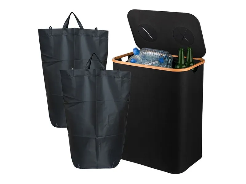 relaxdays Recyclingbehälter 140 L Schwarz relaxdays Recyclingbehälter 140 L Schwarz