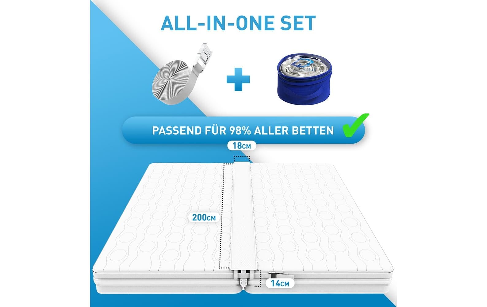 Flipline Matratzenbrücke 200 x 18cm – mit Transporttasche