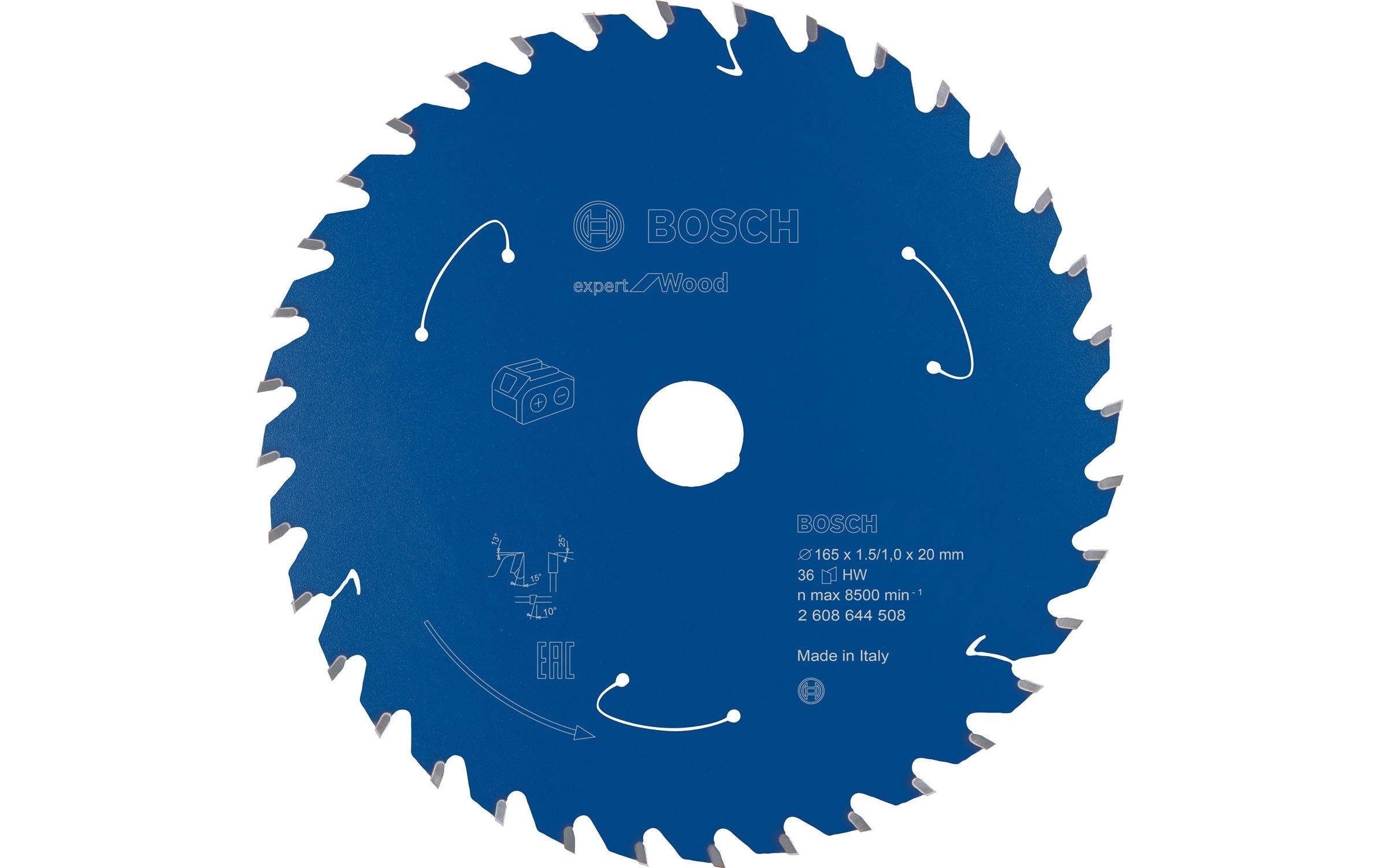 Bosch Professional Kreissägeblatt Expert for Wood Ø 165, Z 36