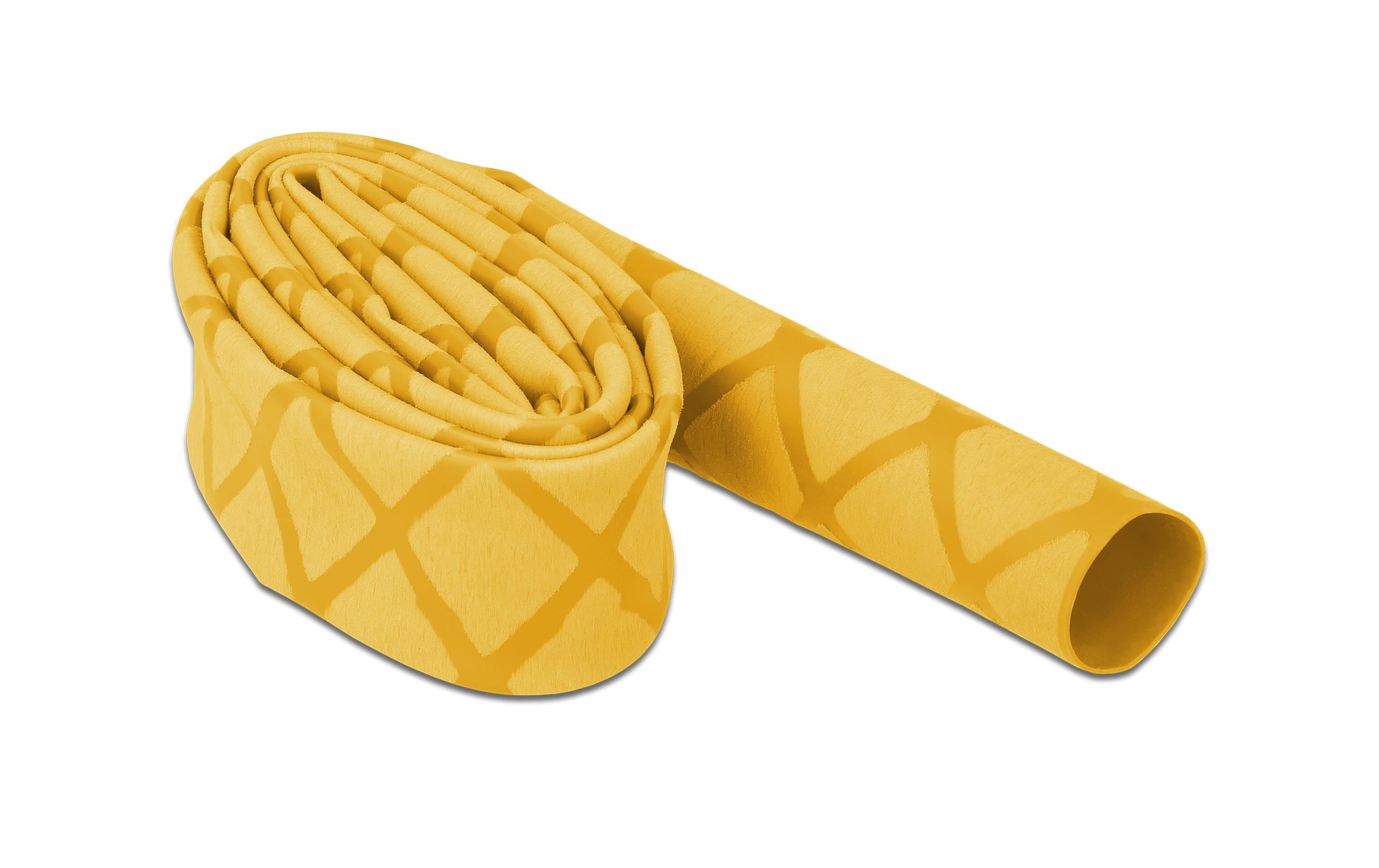 Delock Schrumpfschlauch X-Muster rutschfest 1 m x 15 mm Gelb Delock Schrumpfschlauch X-Muster rutschfest 1 m x 15 mm Gelb