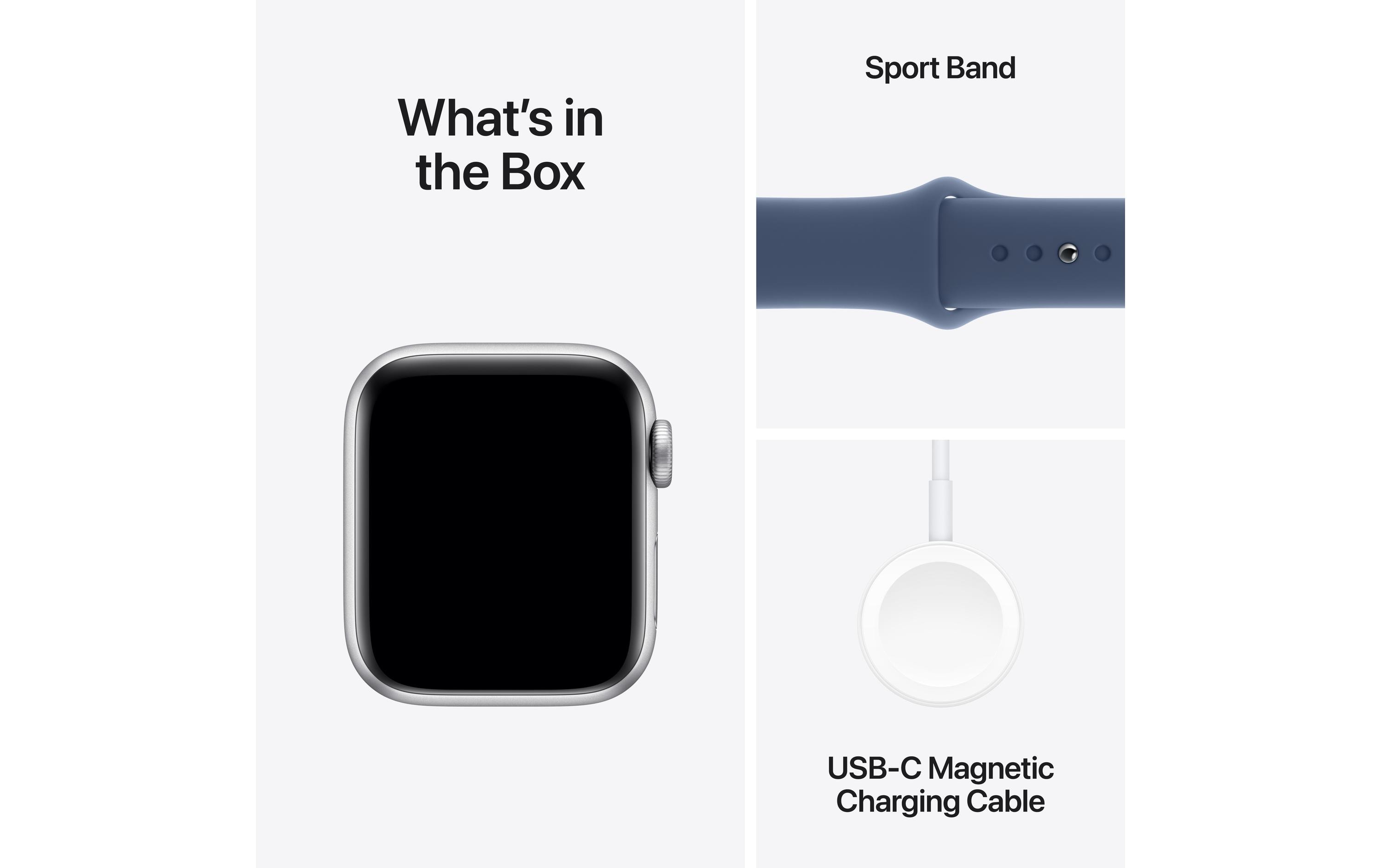 Apple Watch SE 2024 40 mm LTE Silver Denim Sport Band S/M