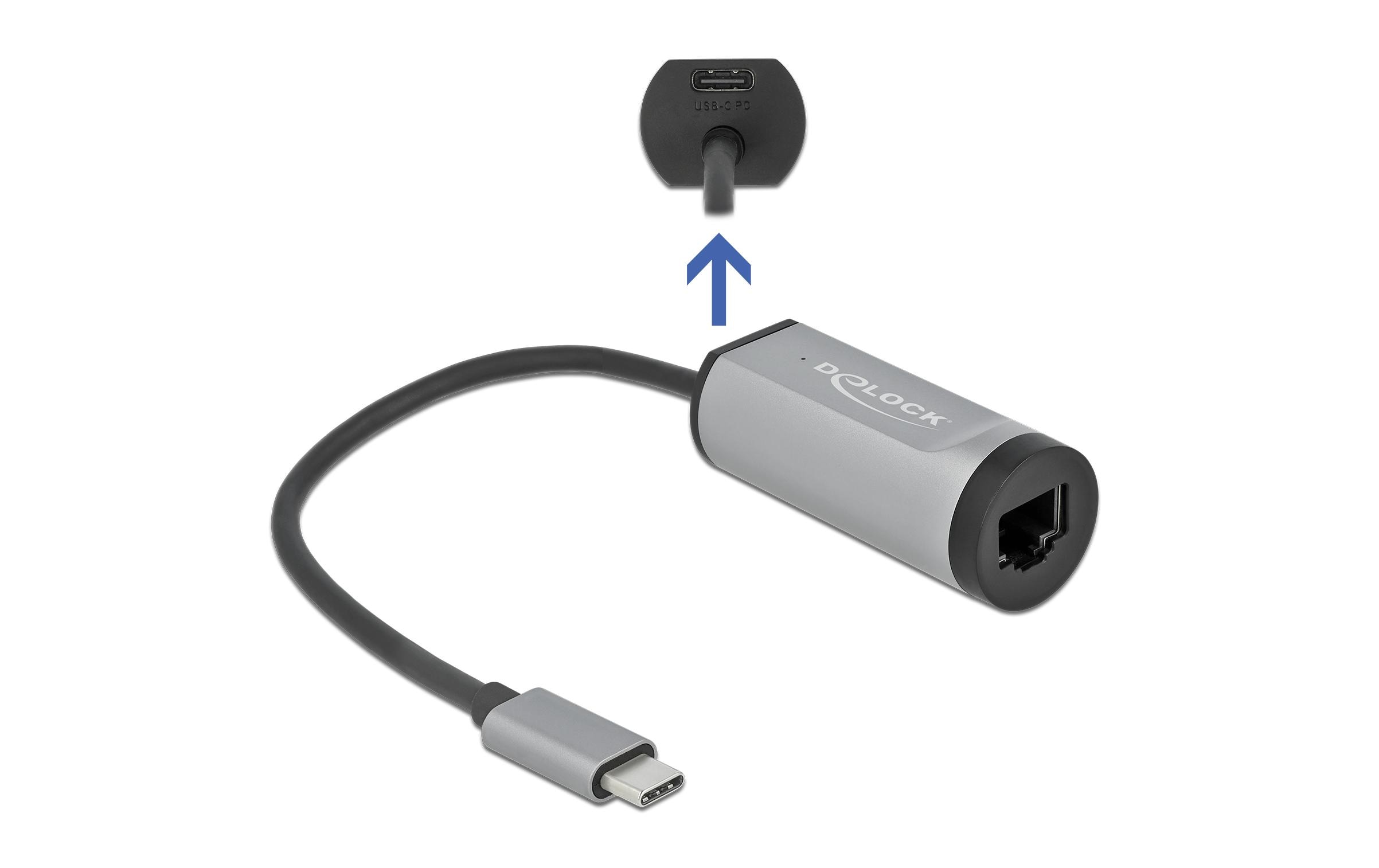 Delock Netzwerk-Adapter Gigabit LAN mit Power Delivery USB Typ-C Delock Netzwerk-Adapter Gigabit LAN mit Power Delivery USB Typ-C