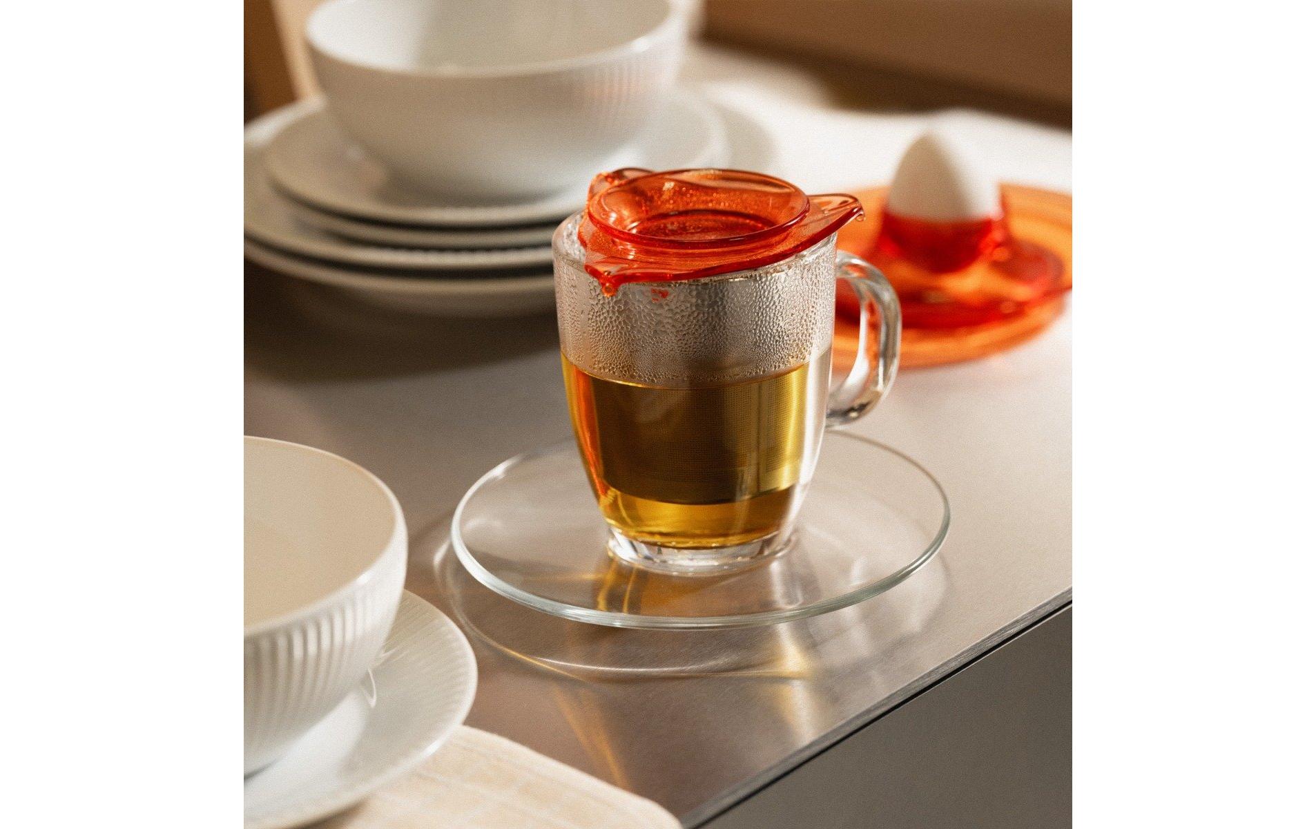 Bodum Teetasse Yo-Yo Set Transparent/Bright Coral, 0.35 l