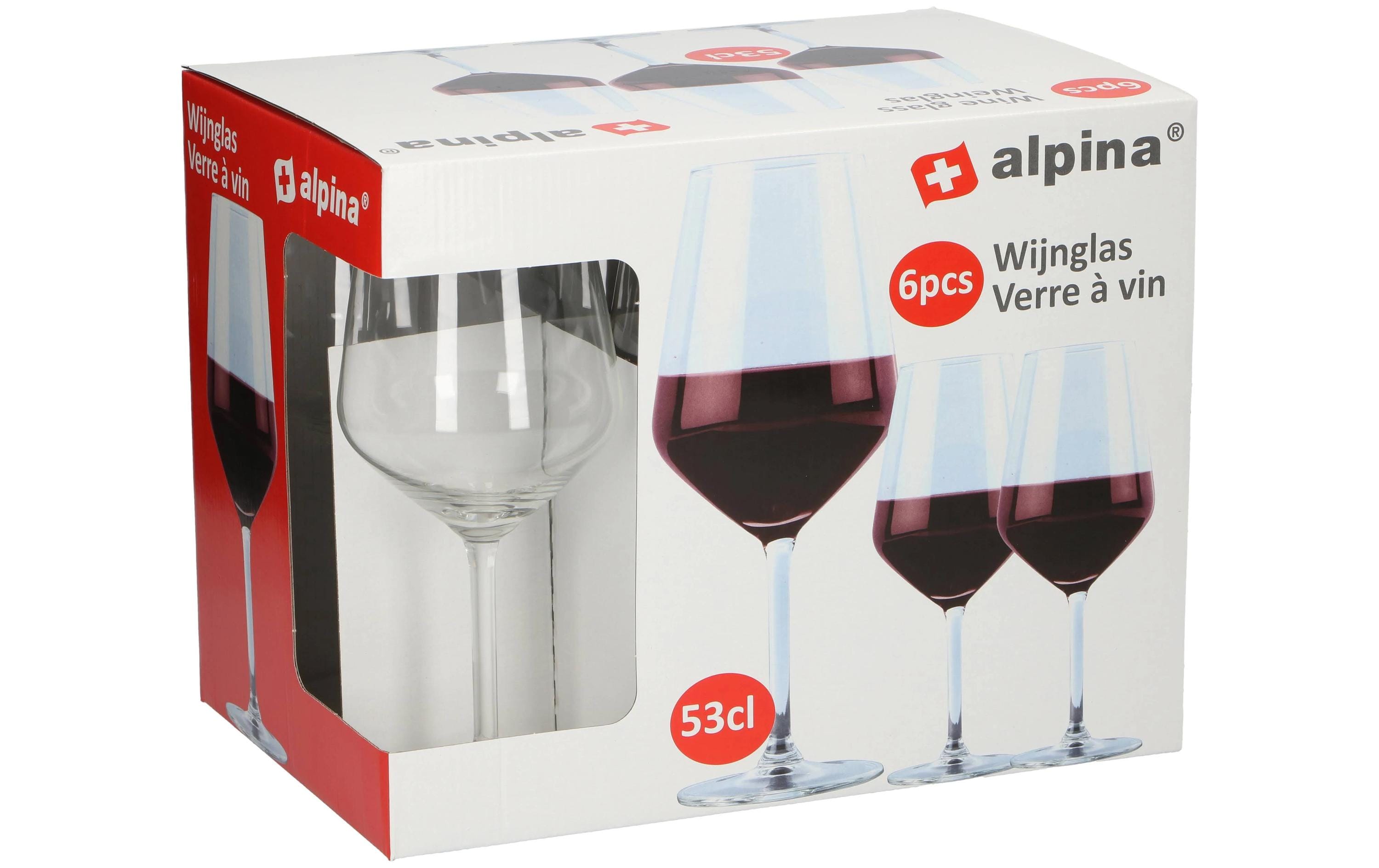 alpina Weingläser für Rotwein 530 ml, 6 Stück, Transparent