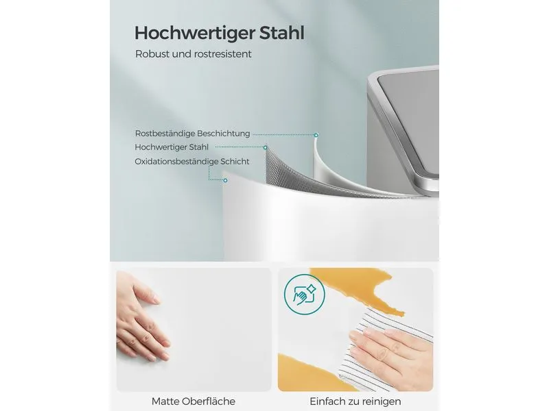 Songmics Abfalleimer Mülleimer 60 l, Weiss Songmics Abfalleimer Mülleimer 60 l, Weiss