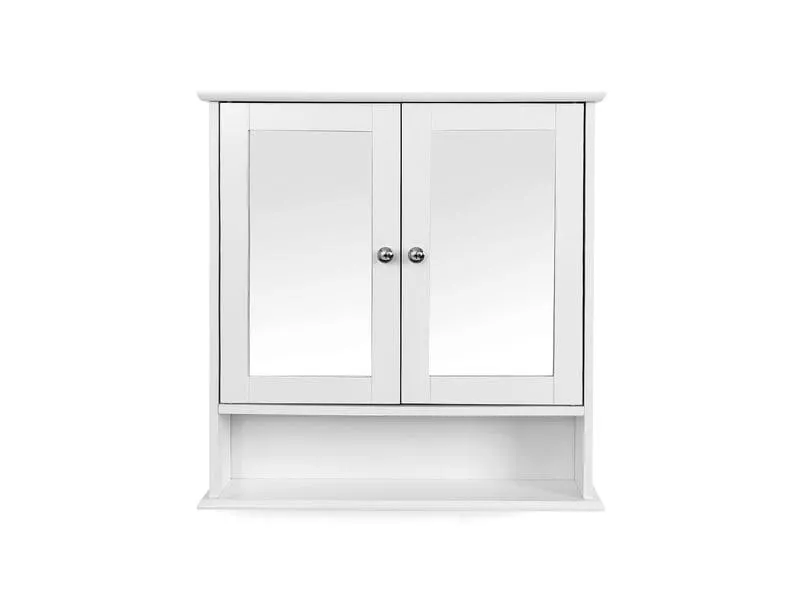 VASAGLE Spiegelkabinett, 56 x 13 x 58 cm, Weiss VASAGLE Spiegelkabinett, 56 x 13 x 58 cm, Weiss