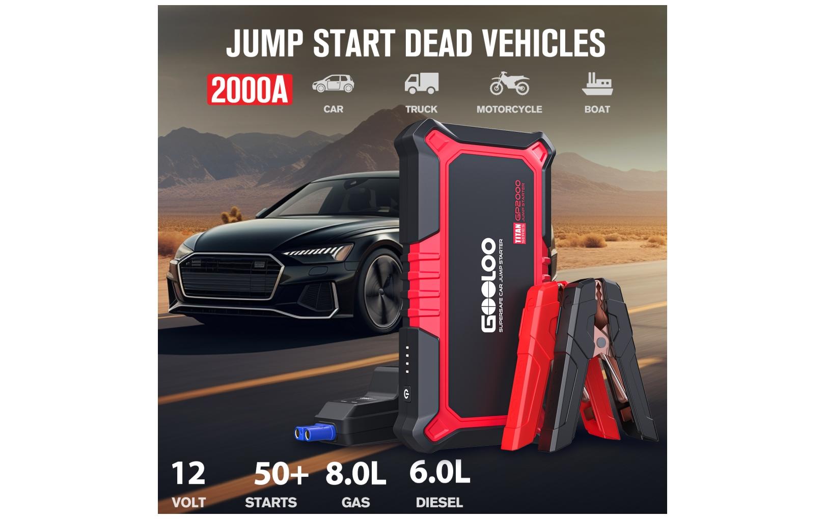 Gooloo Starterbatterie GP2000 12 V, 2000A