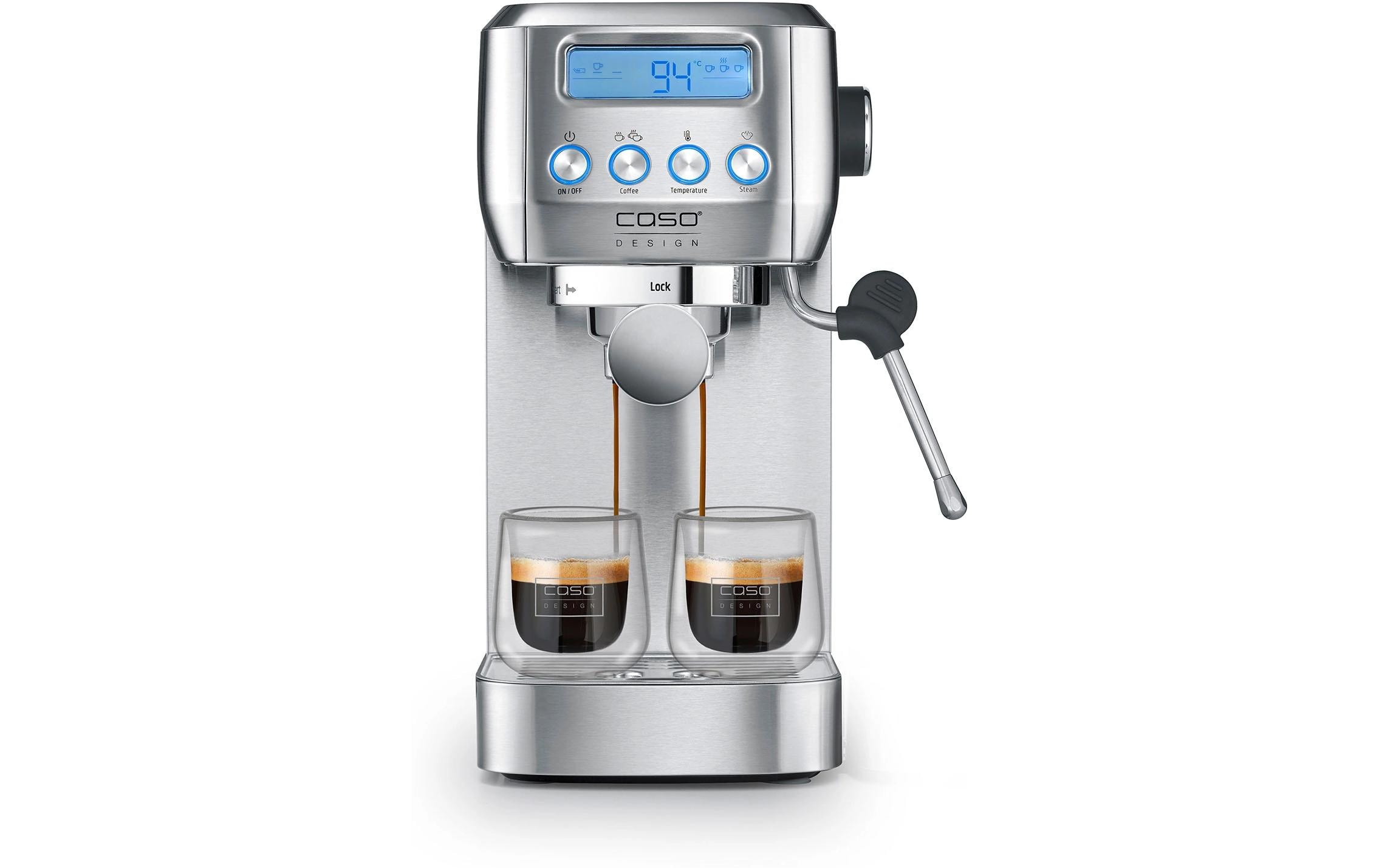 Caso Siebträgermaschine EspressoGourmet Crema Silber