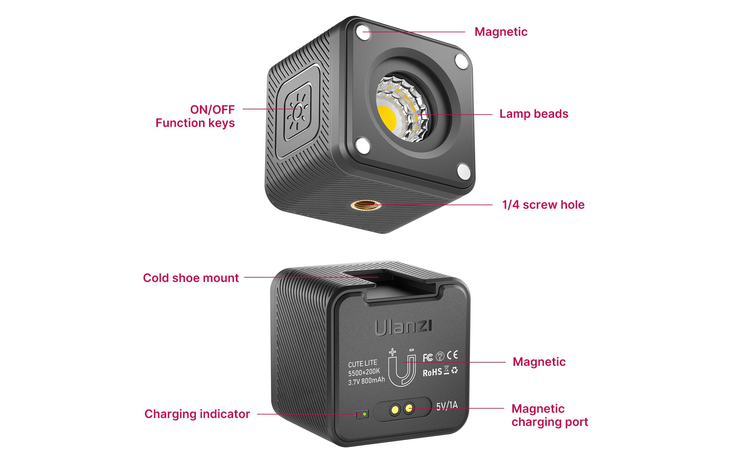 Ulanzi Videoleuchte L2 Cute Lite Waterproof