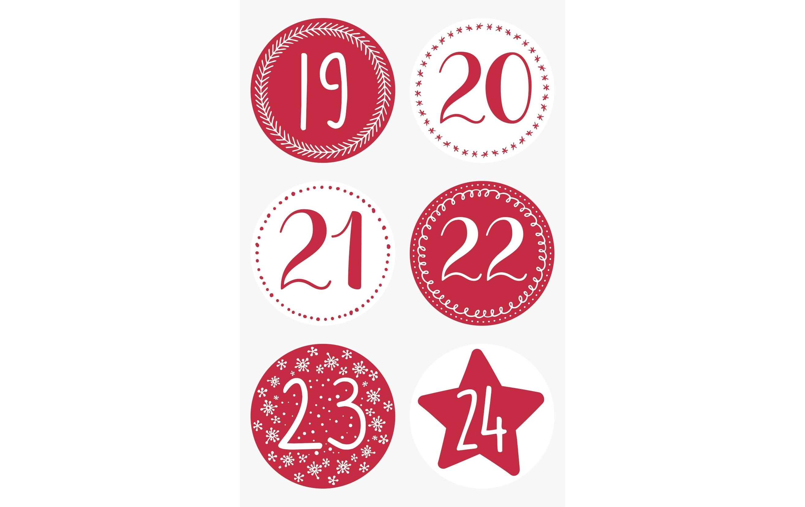 Heyda Adventskalender Set 18 x 9.7 x 6 cm, Rot/Weiss