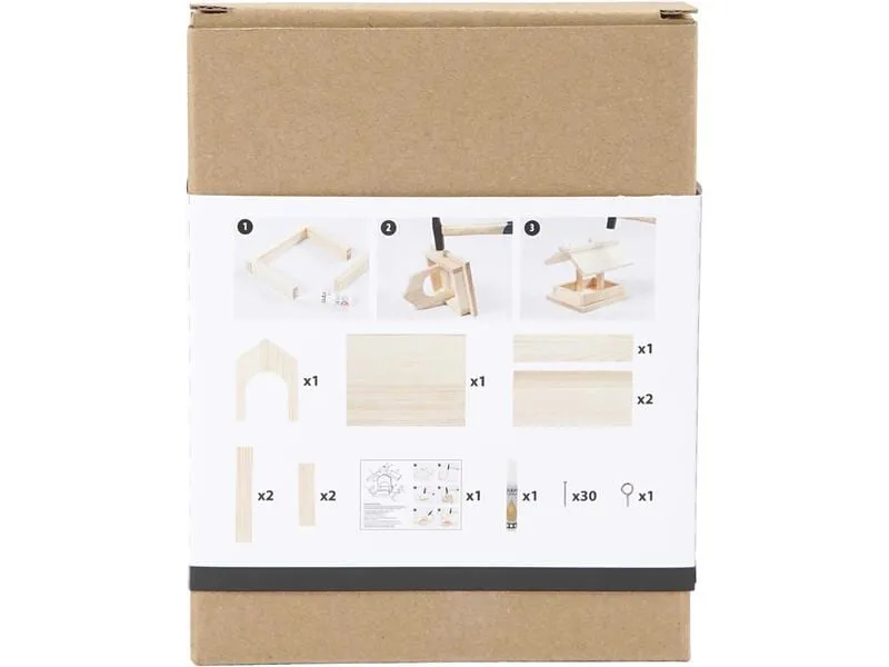 Creativ Company Holzartikel Vogelfutterhaus Set 14.5 x 11.5 x 12.5 cm
