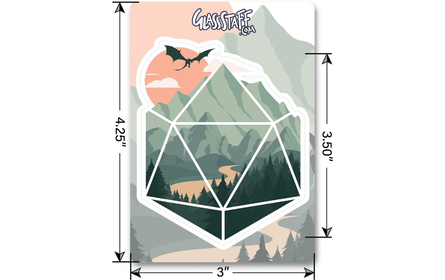 Glass Staff A D20 Scene Sticker Grün