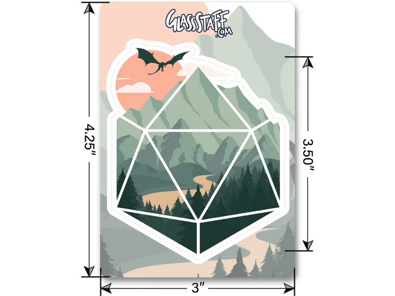 Glass Staff A D20 Scene Sticker Grün Glass Staff A D20 Scene Sticker Grün