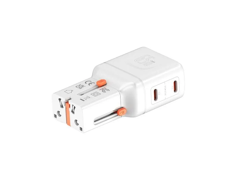 4smarts Weltreiseadapter Nomad Pocket 65W GaN, 2C, Weiss
