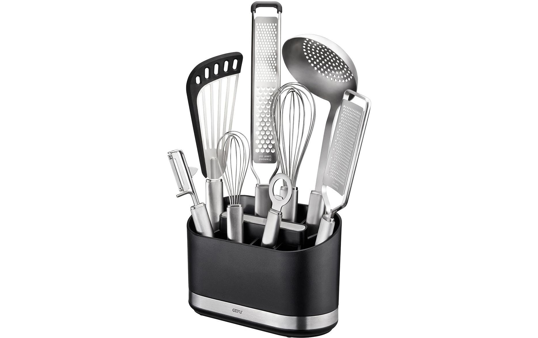 GEFU Küchenutensilienhalter Smartline Schwarz/Silber