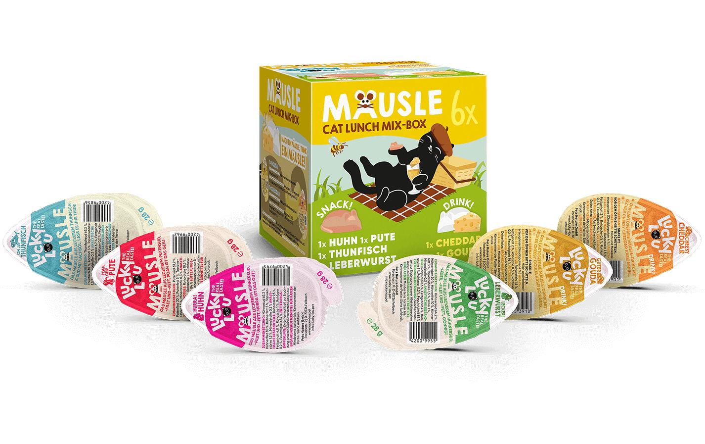 Lucky Lou Katzen-Nahrungsergänzung Mäusle Multipack, 6 x 28 g Lucky Lou Katzen-Nahrungsergänzung Mäusle Multipack, 6 x 28 g