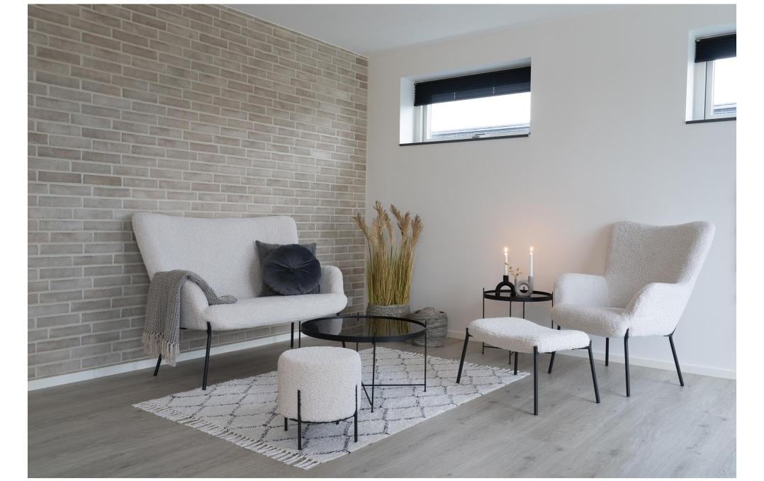 House Nordic Hocker Alford 37 x 35.5 cm, Schwarz/Weiss