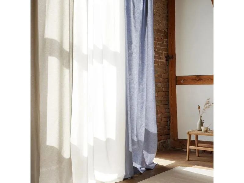 Urbanara Vorhang Solana, Graublau, 140 x 320 cm, Urbanara Vorhang Solana, Graublau, 140 x 320 cm,