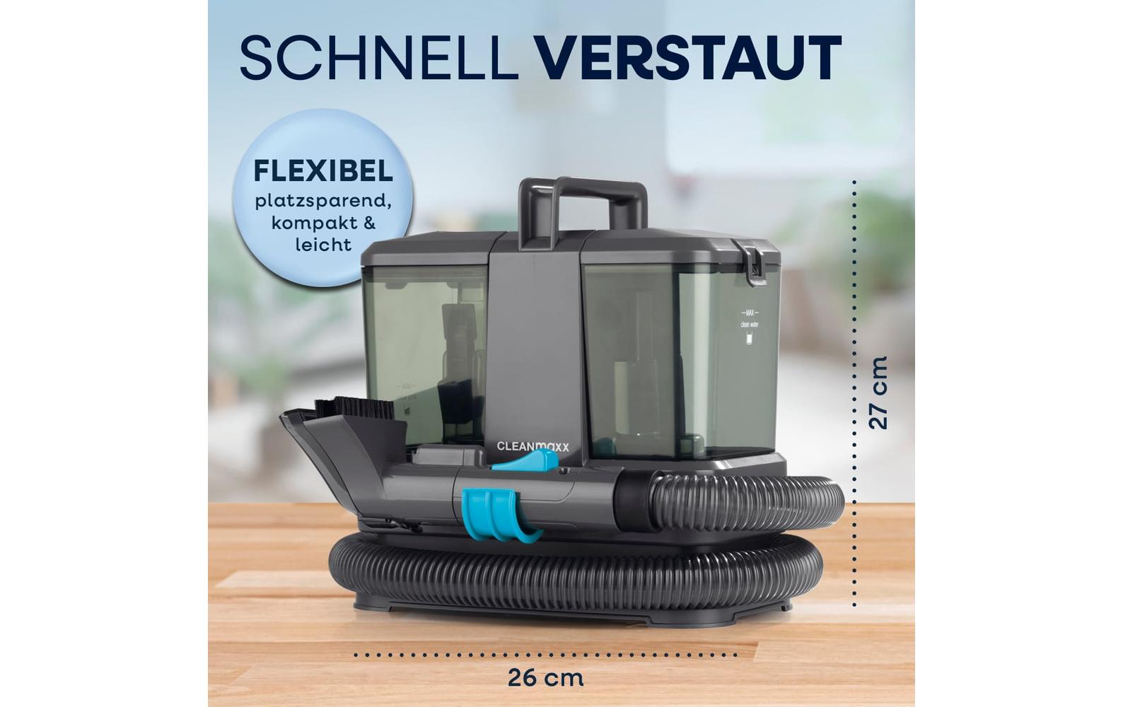 CLEANmaxx Teppichreiniger mit CH-Stecker 350 W, Grau/Blau