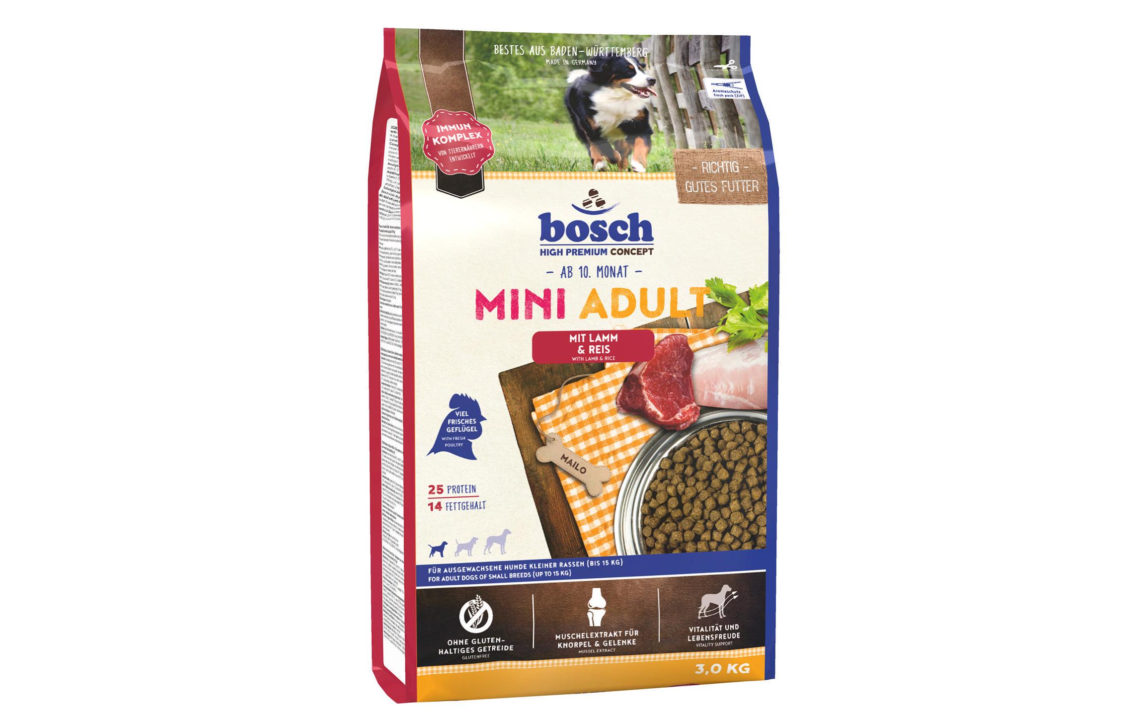 Bosch Tiernahrung Trockenfutter Mini Adult Lamm & Reis, 3 kg Bosch Tiernahrung Trockenfutter Mini Adult Lamm & Reis, 3 kg
