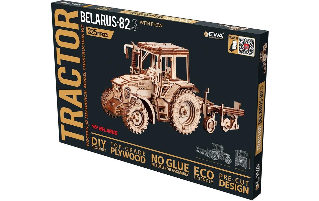 Eco-Wood-Art Bausatz Traktor 82.3 mit Pflug