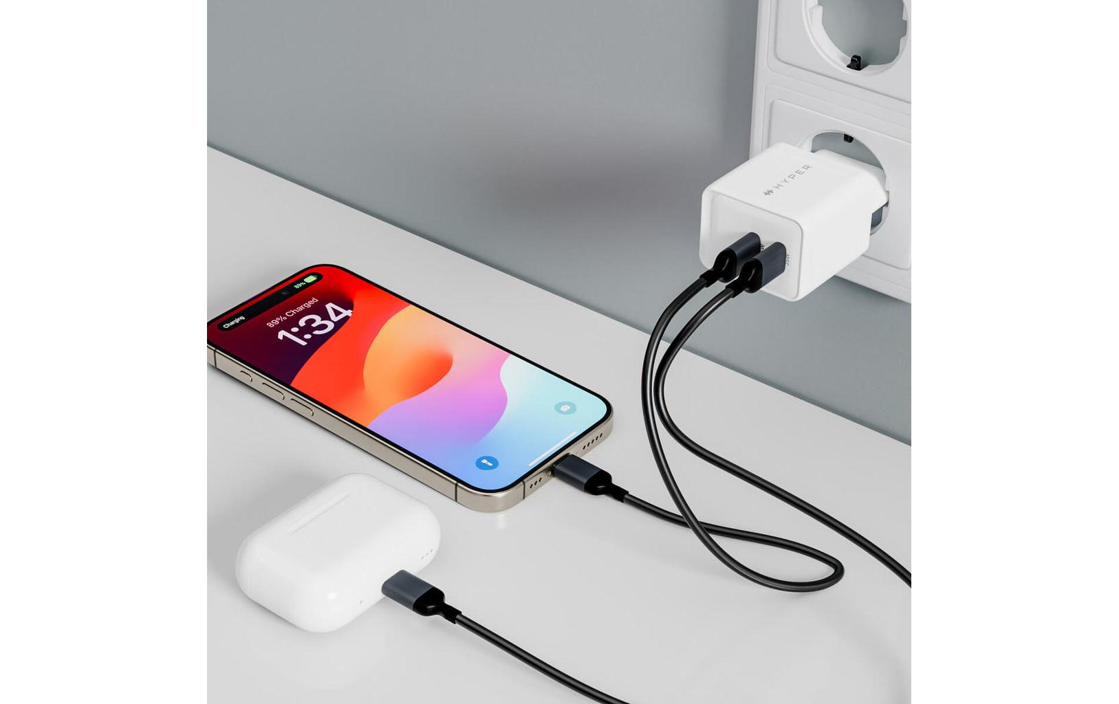 HYPER USB-Wandladegerät HyperJuice USB-C GaN 35 W Weiss