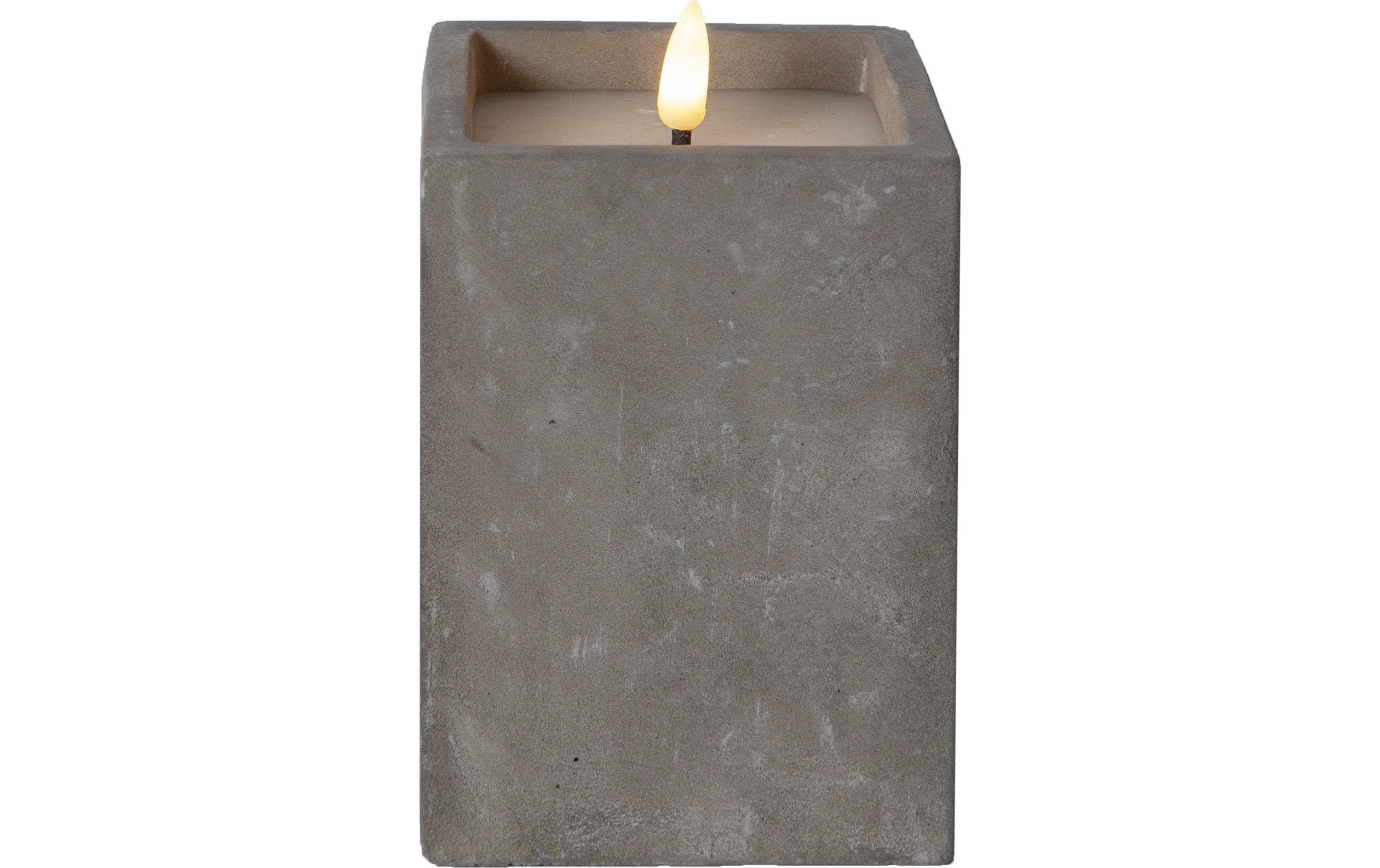 Star Trading LED-Kerze Flamme Cem, 9 x 9 x 14.5 cm, Grau