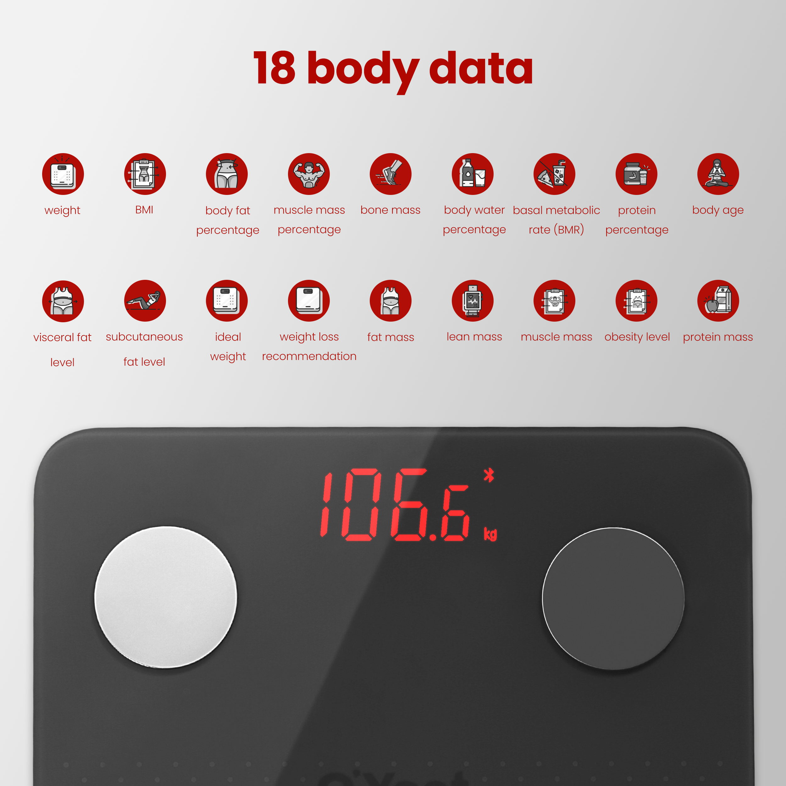 O`Yeet Smart Personenwage BS-OY01 Weiss O`Yeet Smart Personenwage BS-OY01 Weiss