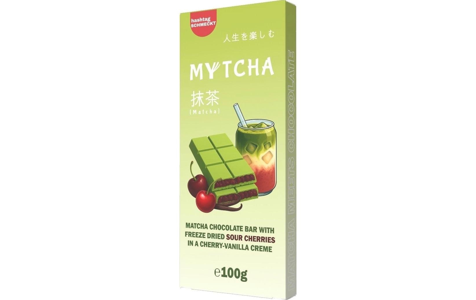 hashtag SCHMECKT Mytcha Matcha-Schokolade Cherry-Vanilla, 100 g hashtag SCHMECKT Mytcha Matcha-Schokolade Cherry-Vanilla, 100 g