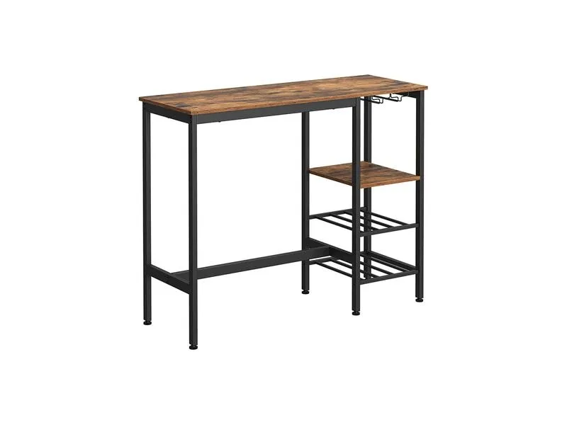 VASAGLE Bartisch Industrial 40 x 90 cm, Braun/Schwarz VASAGLE Bartisch Industrial 40 x 90 cm, Braun/Schwarz