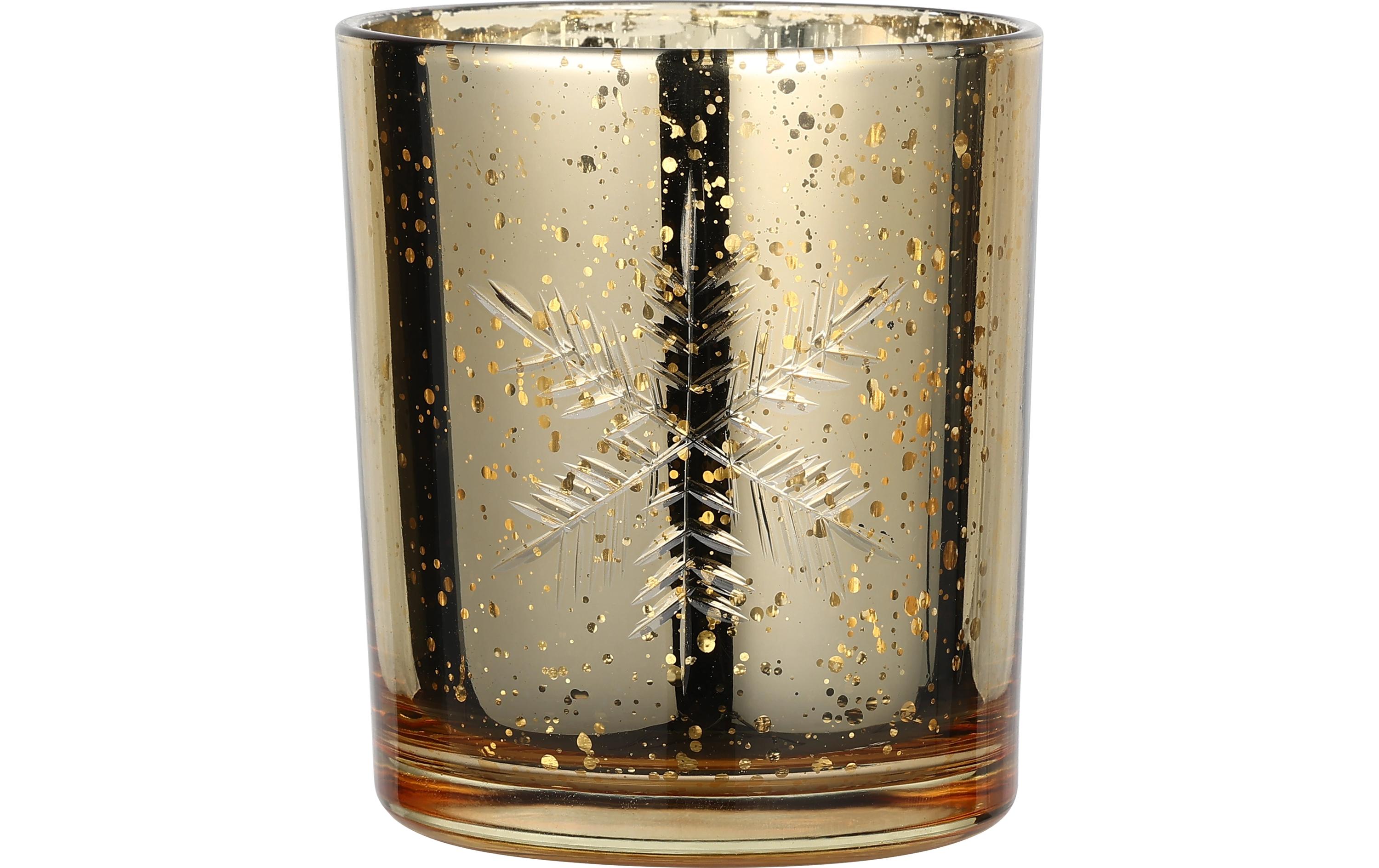 EGLO Teelichthalter Scheeflocke Lukut 10 cm Gold, Glas