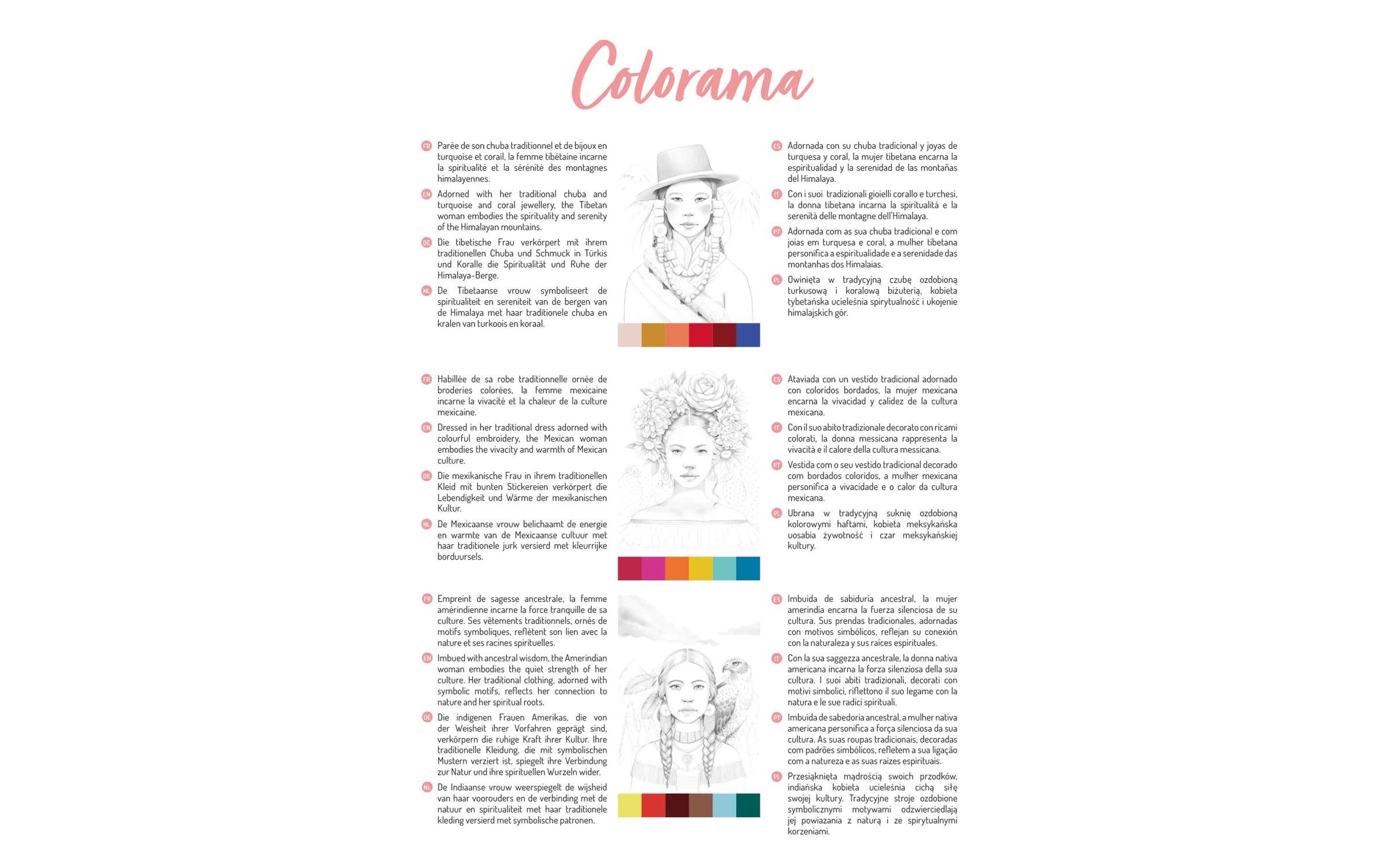 Clairefontaine Malblock Odelia Frauen A4, 20 Blatt, 6 Motive