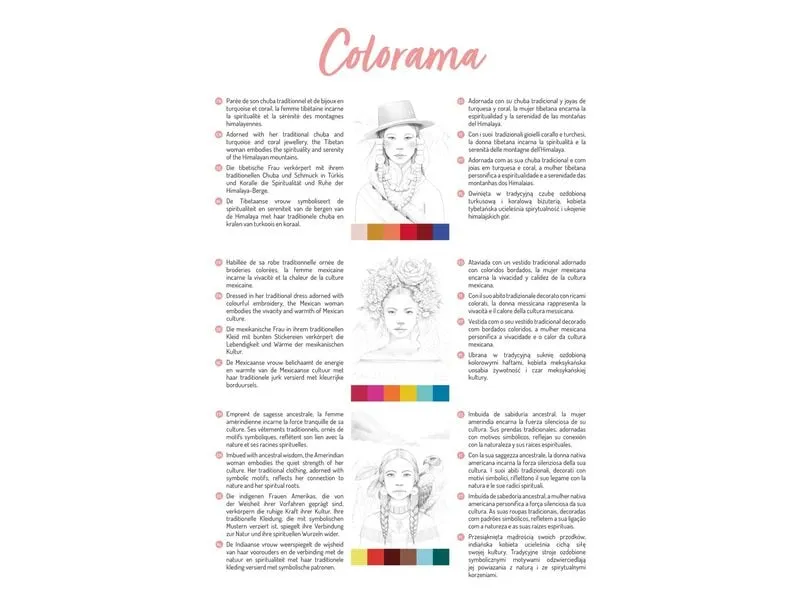 Clairefontaine Malblock Odelia Frauen A4, 20 Blatt, 6 Motive