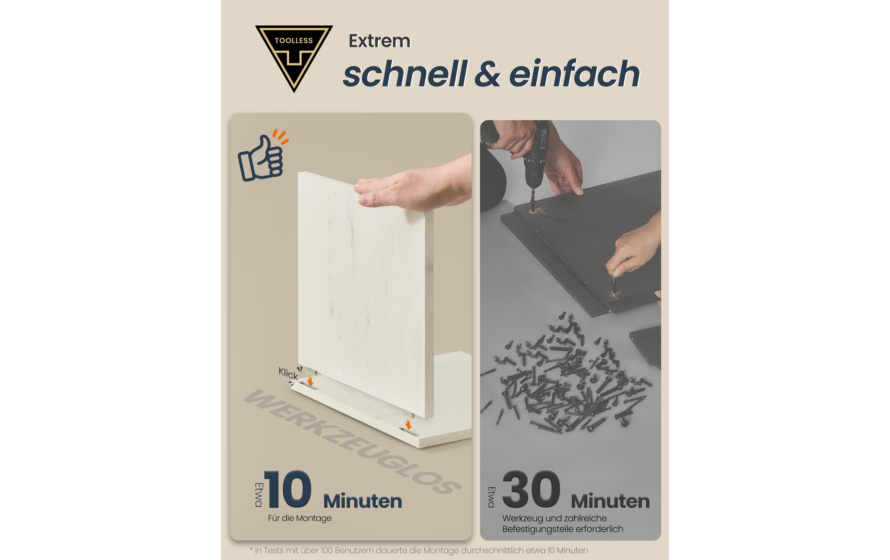 VASAGLE Waschbeckenschrank 60 x 61.2 cm, Weiss