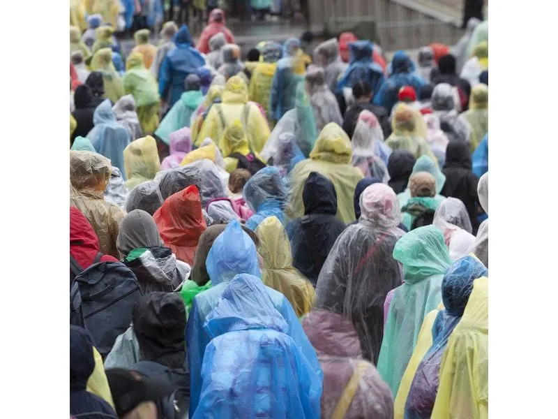 relaxdays Regenponcho 20 Stück, Blau