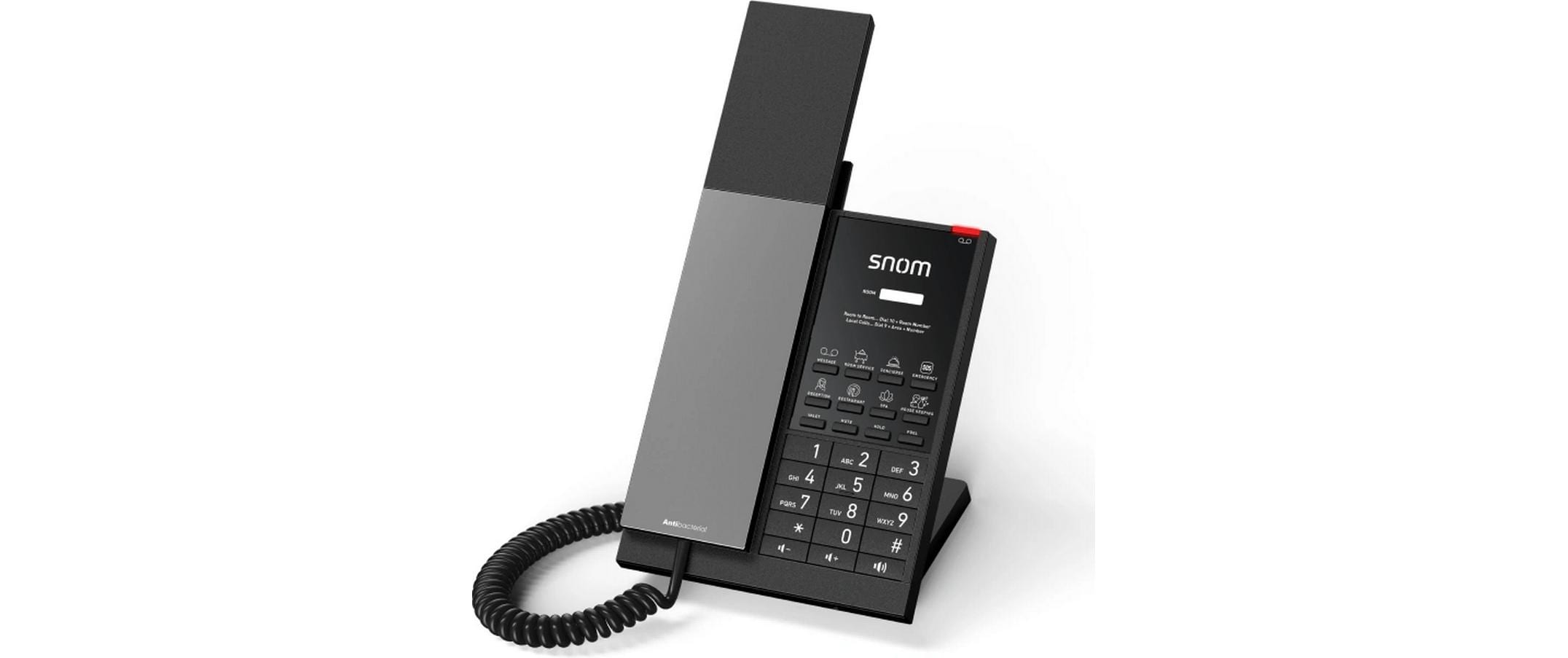 snom Tischtelefon HD350W SIP-Hoteltelefon Schwarz