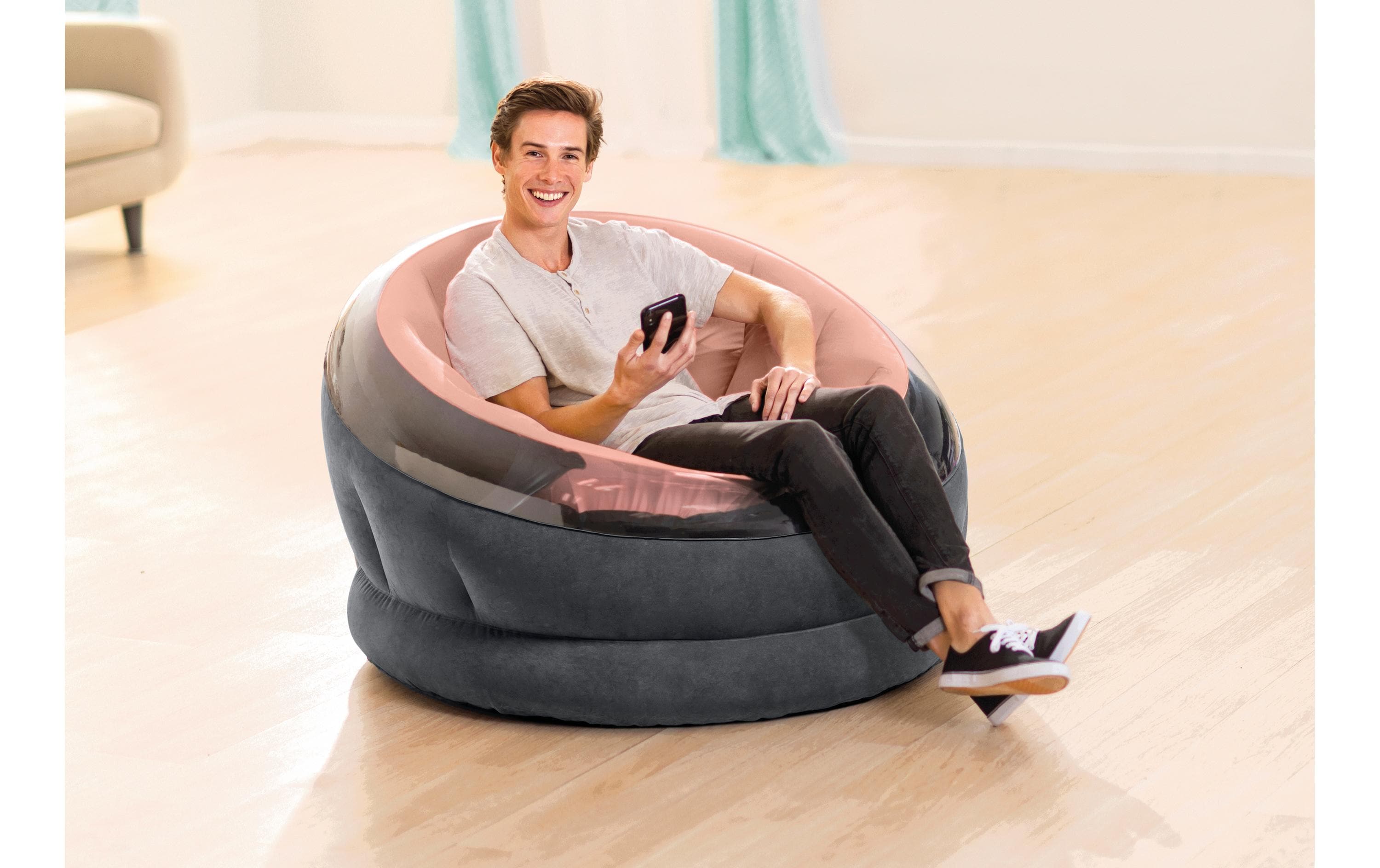 Intex Aufblasbarer Sessel Empire 112 x 109 cm, Rosa, Schwarz