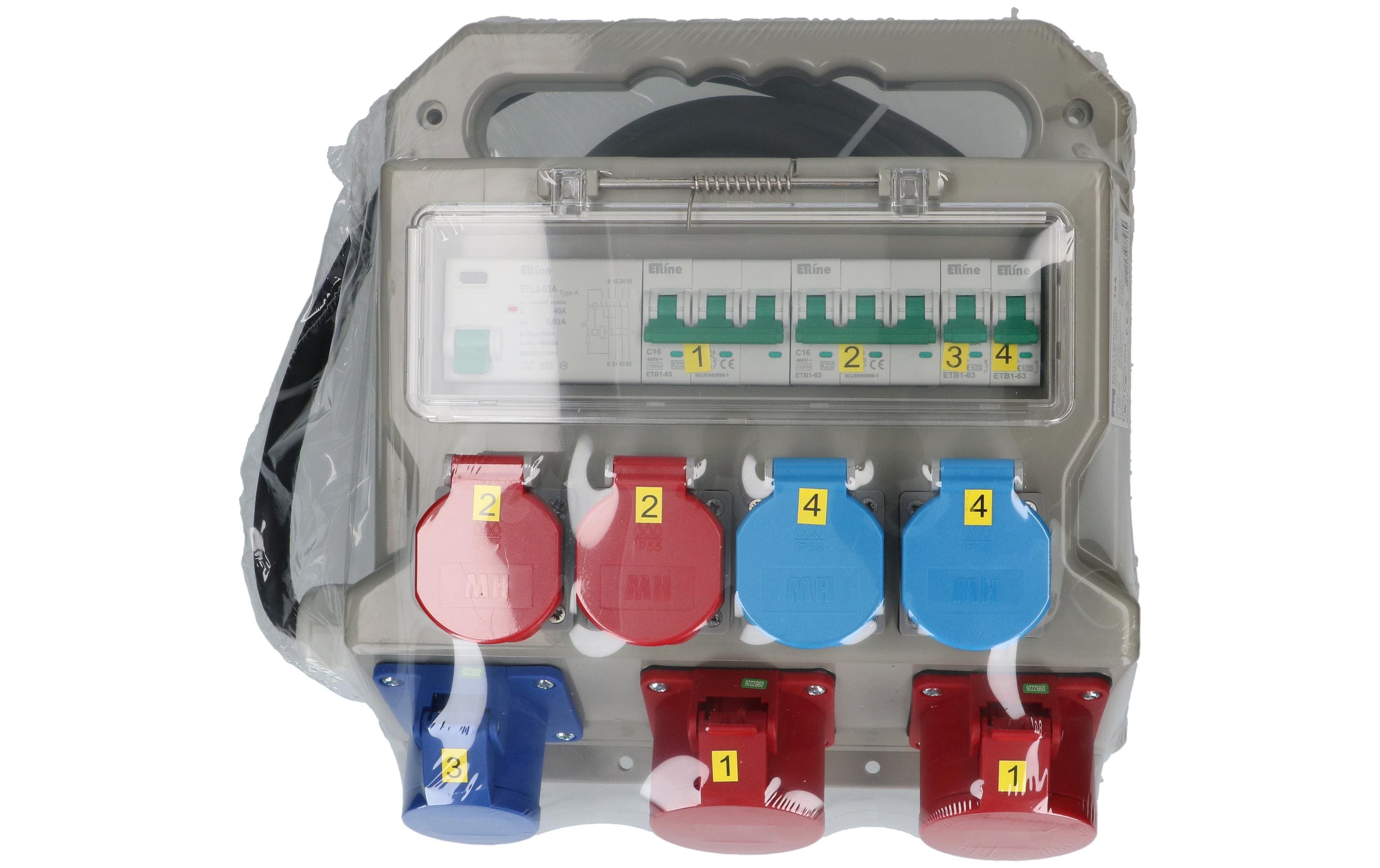 Max Hauri Baustromverteiler CEE16, T25, T23, 40A FI/LS, IP44