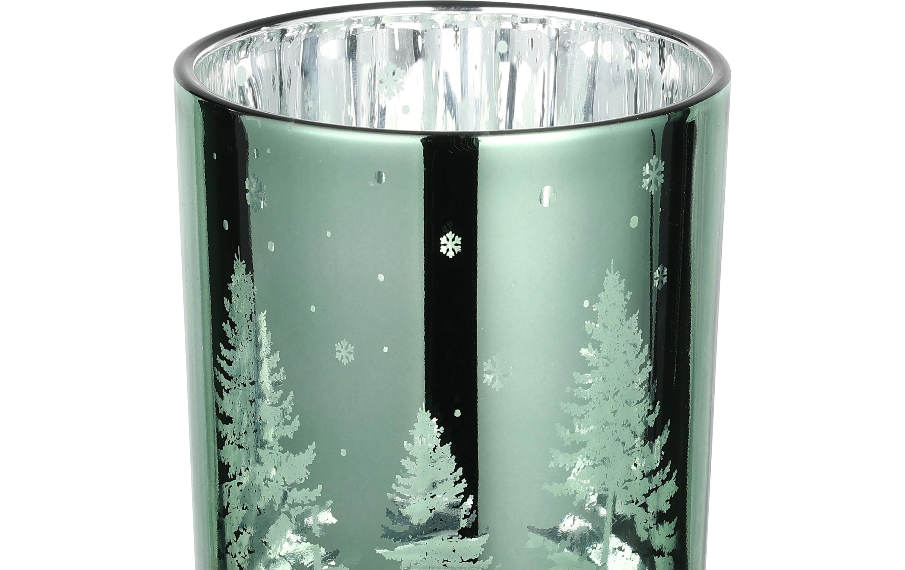 EGLO Teelichthalter Windlicht Christmas Lukut 12.5 cm Grün, Glas