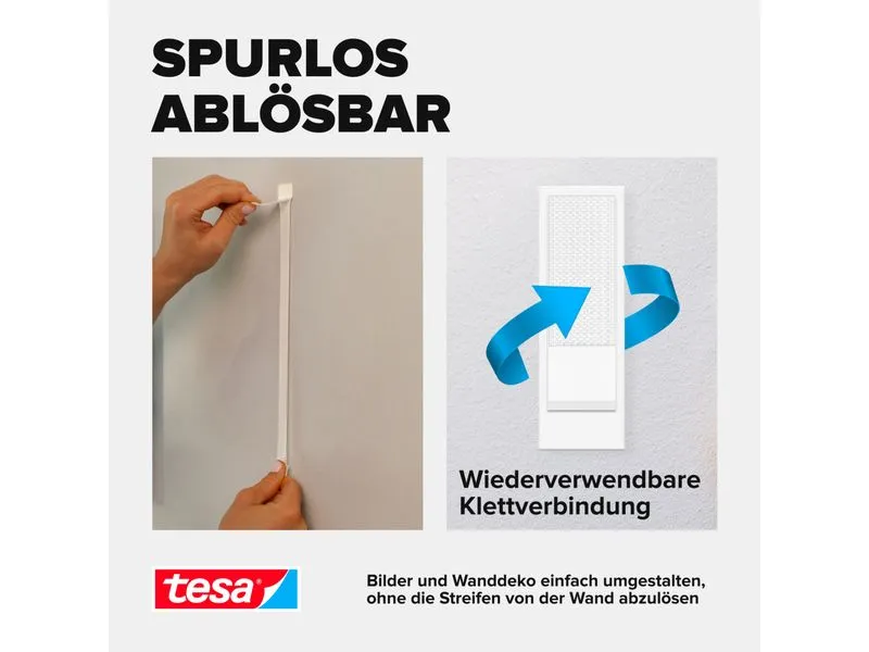 tesa Montagestreifen Powerstrips CLICK Medium 16 Paar, 5.4 kg tesa Montagestreifen Powerstrips CLICK Medium 16 Paar, 5.4 kg
